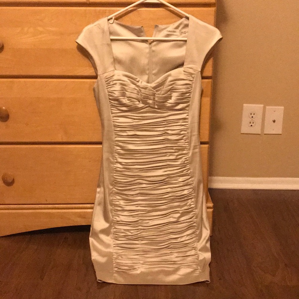Body con Calvin Klein silver dress
